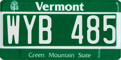 VT license plate WYB485