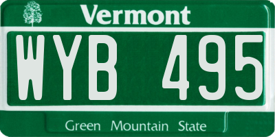 VT license plate WYB495