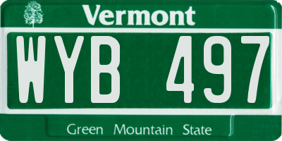 VT license plate WYB497