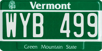 VT license plate WYB499