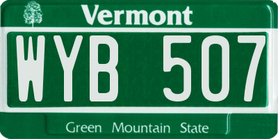 VT license plate WYB507