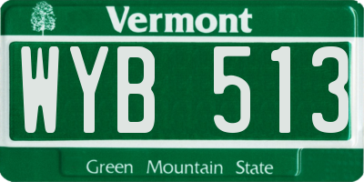 VT license plate WYB513