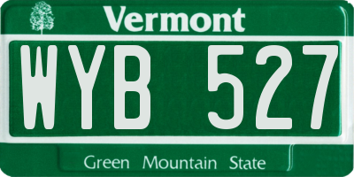 VT license plate WYB527