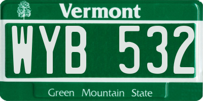 VT license plate WYB532