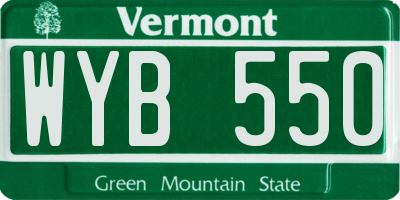 VT license plate WYB550