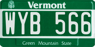 VT license plate WYB566