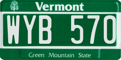 VT license plate WYB570