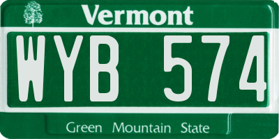 VT license plate WYB574