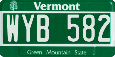 VT license plate WYB582