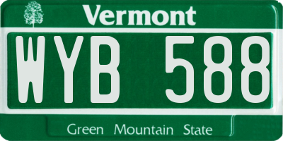 VT license plate WYB588