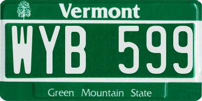 VT license plate WYB599