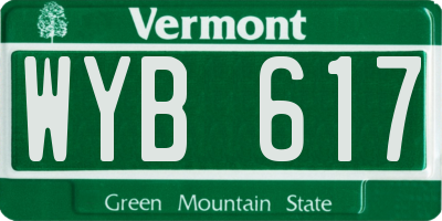 VT license plate WYB617