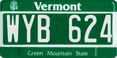 VT license plate WYB624