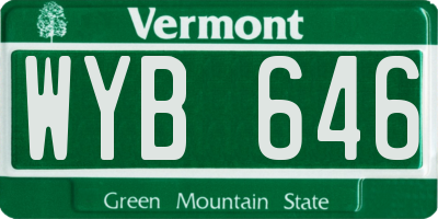 VT license plate WYB646