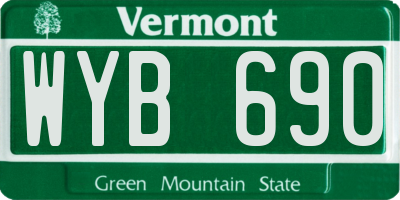 VT license plate WYB690