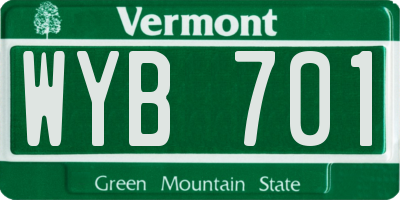 VT license plate WYB701