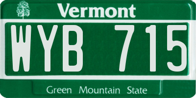 VT license plate WYB715