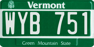 VT license plate WYB751
