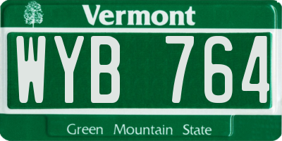 VT license plate WYB764