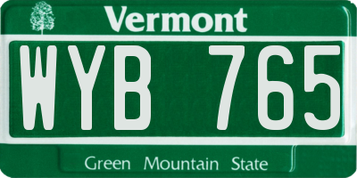 VT license plate WYB765