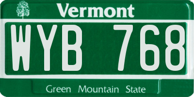 VT license plate WYB768