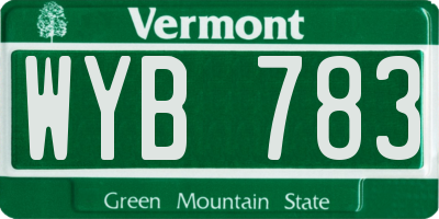 VT license plate WYB783