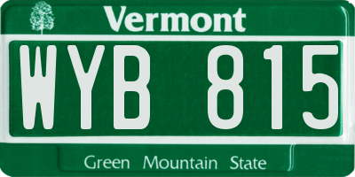 VT license plate WYB815
