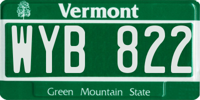 VT license plate WYB822