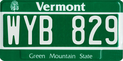 VT license plate WYB829