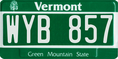 VT license plate WYB857