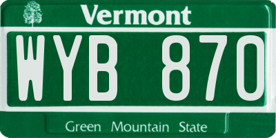 VT license plate WYB870