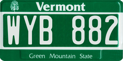 VT license plate WYB882