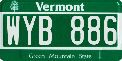VT license plate WYB886