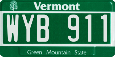 VT license plate WYB911