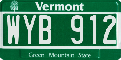 VT license plate WYB912