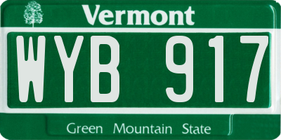 VT license plate WYB917