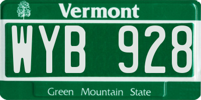 VT license plate WYB928