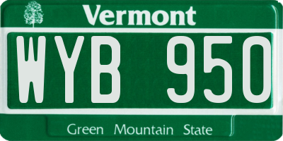 VT license plate WYB950