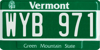 VT license plate WYB971