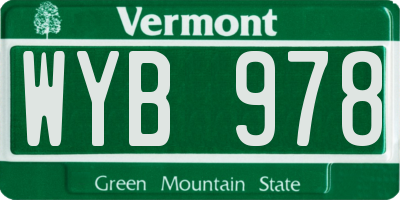 VT license plate WYB978