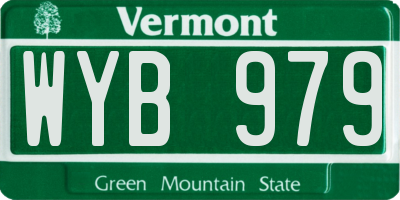 VT license plate WYB979