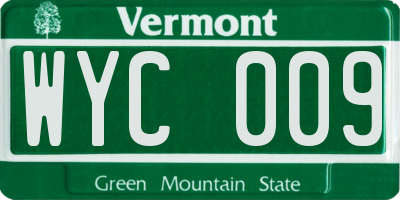 VT license plate WYC009