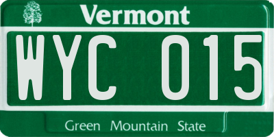 VT license plate WYC015