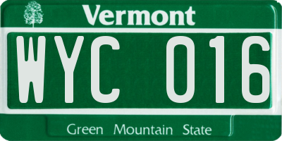 VT license plate WYC016