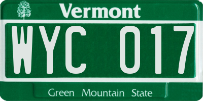 VT license plate WYC017