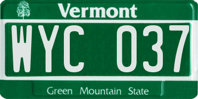 VT license plate WYC037