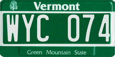 VT license plate WYC074
