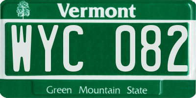 VT license plate WYC082