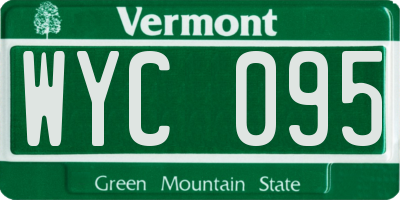 VT license plate WYC095