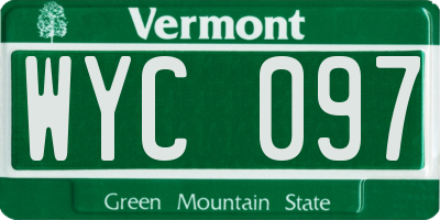 VT license plate WYC097